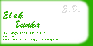 elek dunka business card